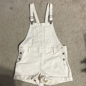 White Shorts Overalls